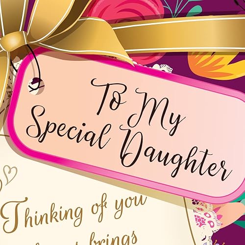 Miniatura 6 de Prime Greetings Tarjeta de cumpleaños para hija, hecha en Estados Unidos, ecológica, tarjeta gruesa con sobre de primera calidad de 5 x 7.75 color