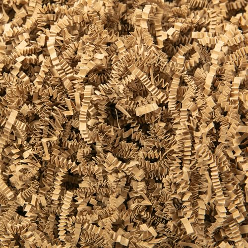 Mefleet 1/2 LB Crinkle Cut Paper Shred Filler 8 oz Brown Crinkle Shredded Paper for Gift Box - Gift Basket Bag Filler - Grass Cushion Stuffing for Easter Mothers day Birthday Packaging Wrapping
