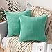 MIULEE Funda Cojines para Sofá Funda de Almohada de Corduroy Súper Suave Cojin de Pana a Rayas Decoración Moderna para Sofá Silla Cama Sala de Estar Dormitorio 45x45 cm 2 Piezas Agua Verde