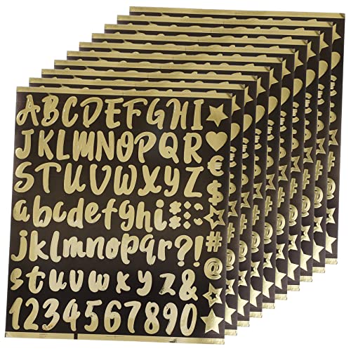 DIYEAH 10Sheets Reflective Mailbox Number Alphabet Stickers Self Adhesive Vinyl Decals for Easy Application Smooth Surfaces for Home Address Crafting and Learning Tools