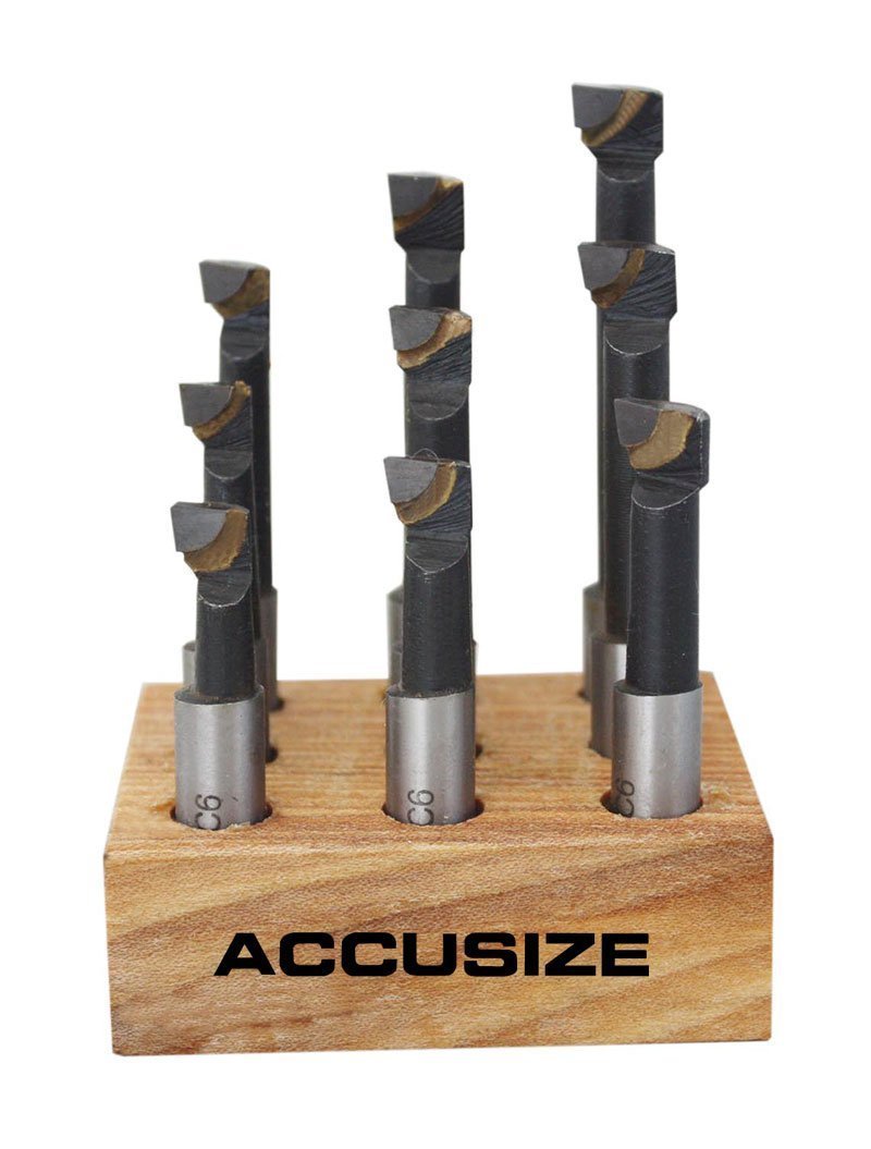Accusize Carbide Boring Bar Set - 9 Pcs, 1/2 Inch -9