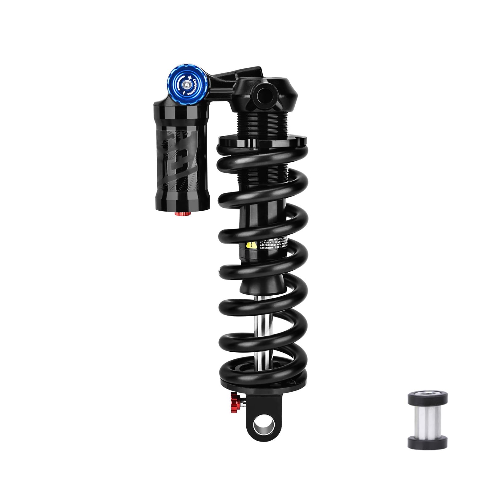 Generic Regulowany Tylny Amortyzator Roweru Górskiego 550LBS Sprężyna śrubowa do Wyścigów Zjazdowych, Lekki Korpus ze Stopu Aluminium (Tuleja 205MM 550LB 54x24)