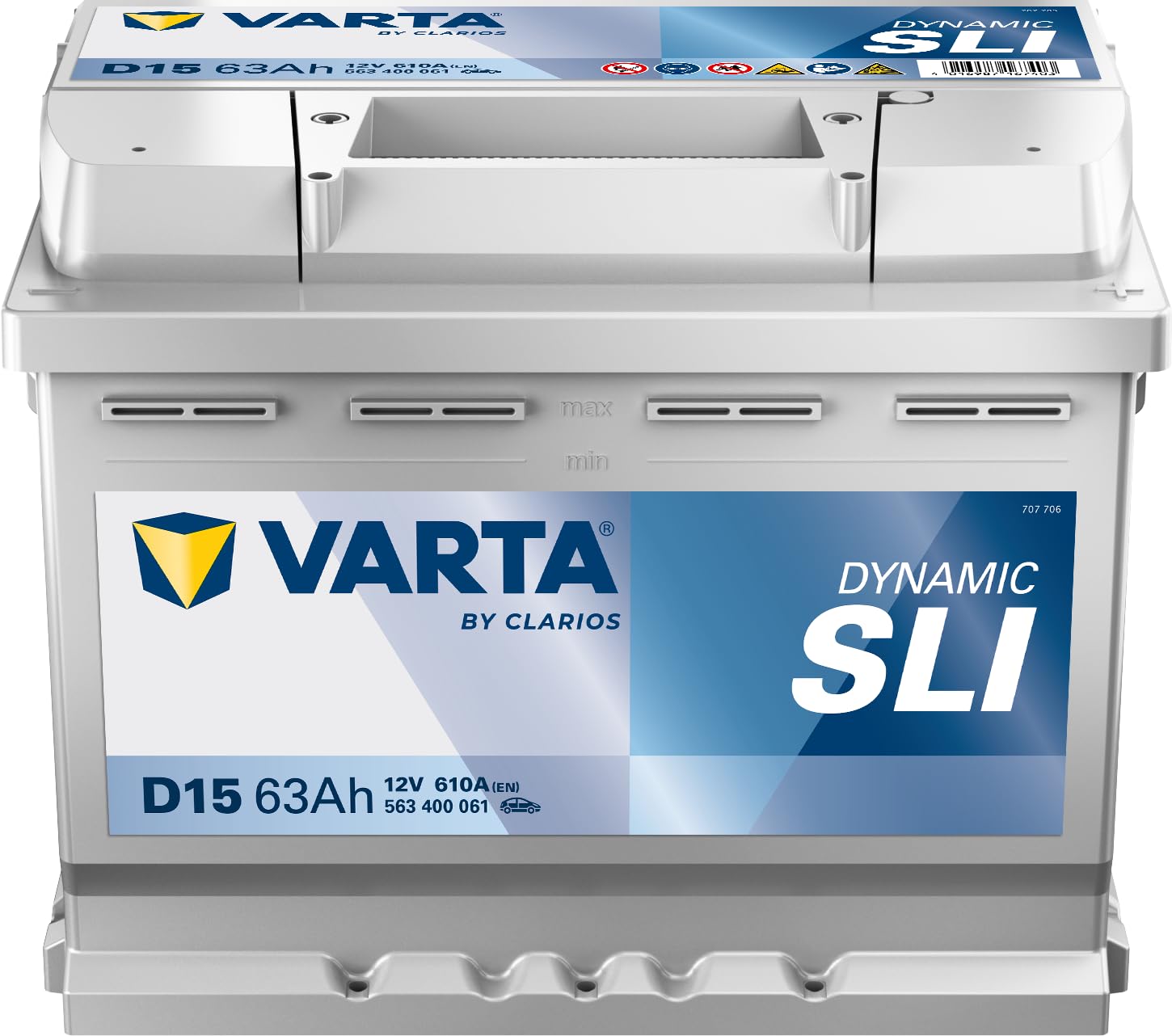 Varta Silver Dynamic D15 Batterie Voitures, 12 V 63Ah 610 Amps (En)