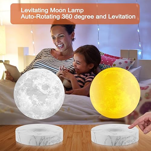 Miniatura 2 de Lámpara de luna levitante, luz de luna giratoria de levitación magnética, impresión 3D, luces LED de noche de luna, lámparas lunares flotantes para