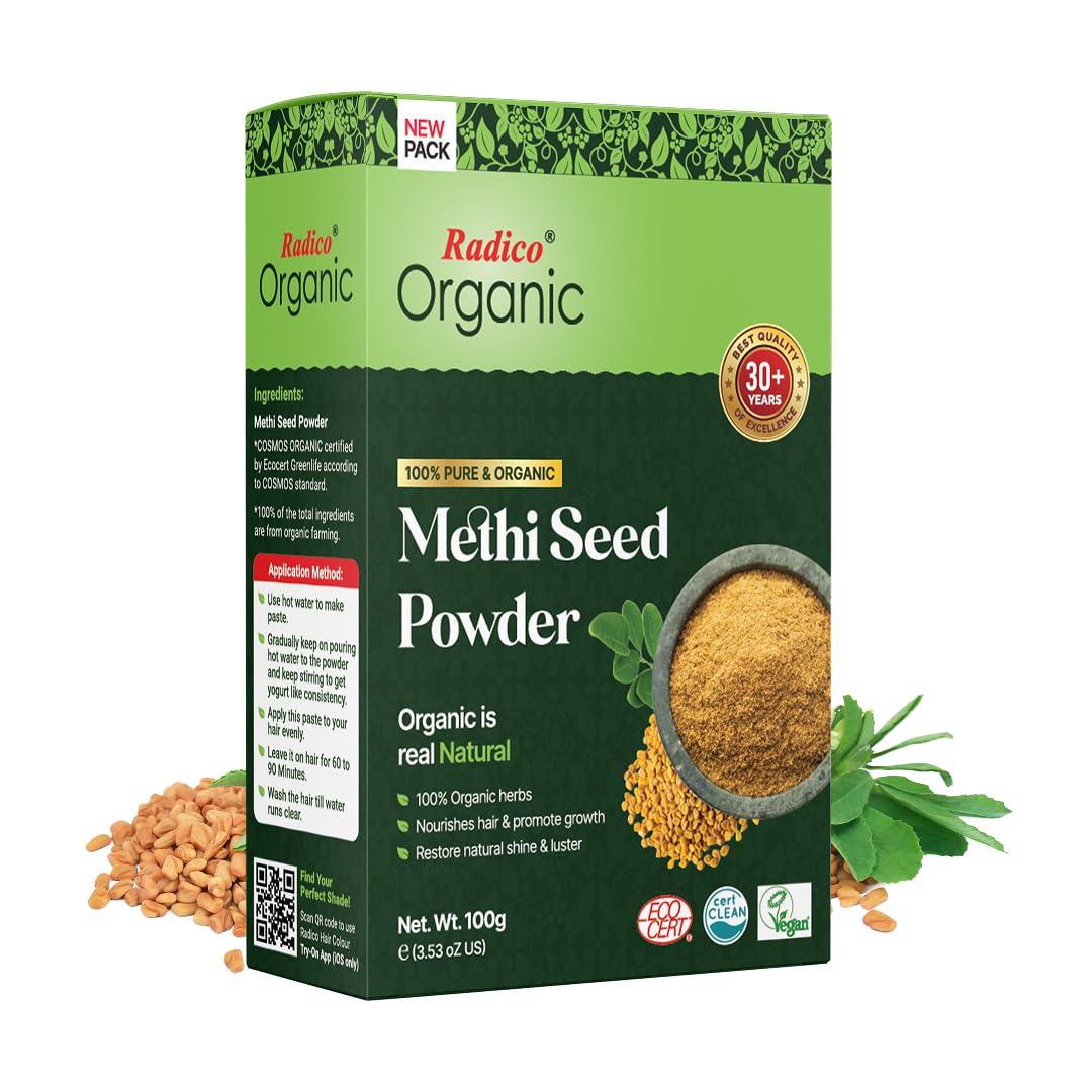 Radico Organic Methi Seed Hair Treatment Powder - 100% Organic, 100% Natural Herbs For Soft, Shiny & Healthy Hair, Anti Hair Loss, Repair & Nourish Damaged Hair, Prevents Dandruff & Hair Thinning-100g-picture-24