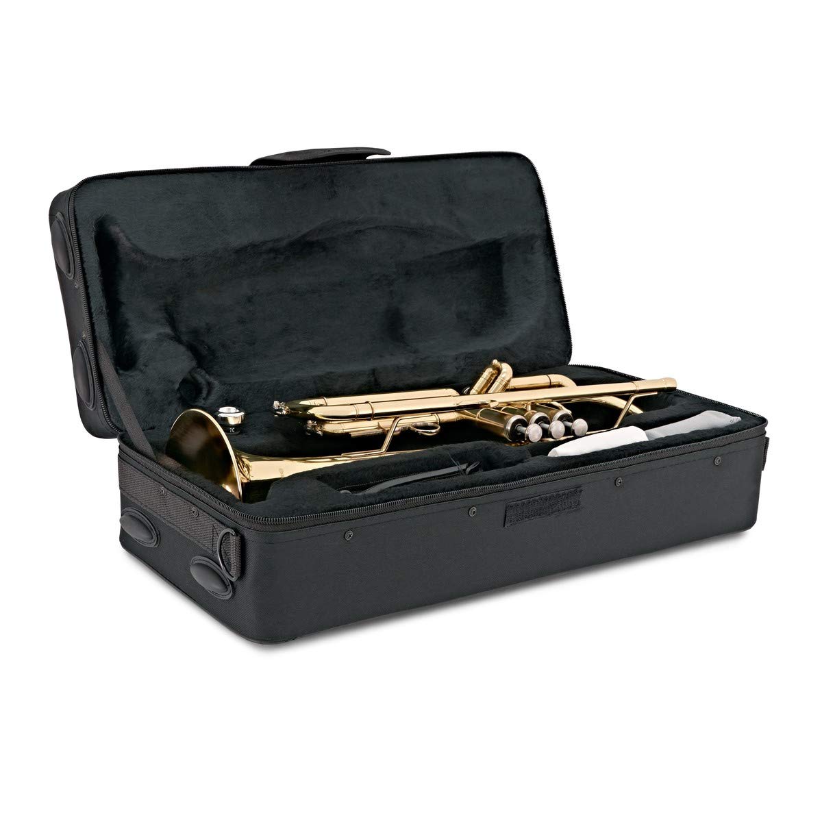 Student Trompete von Gear4music, Gold | Traditioneller Korpus aus gelbem Messing, Edelstahlventile für Langlebigkeit, vernickeltes Mundstück, Koffer inklusive