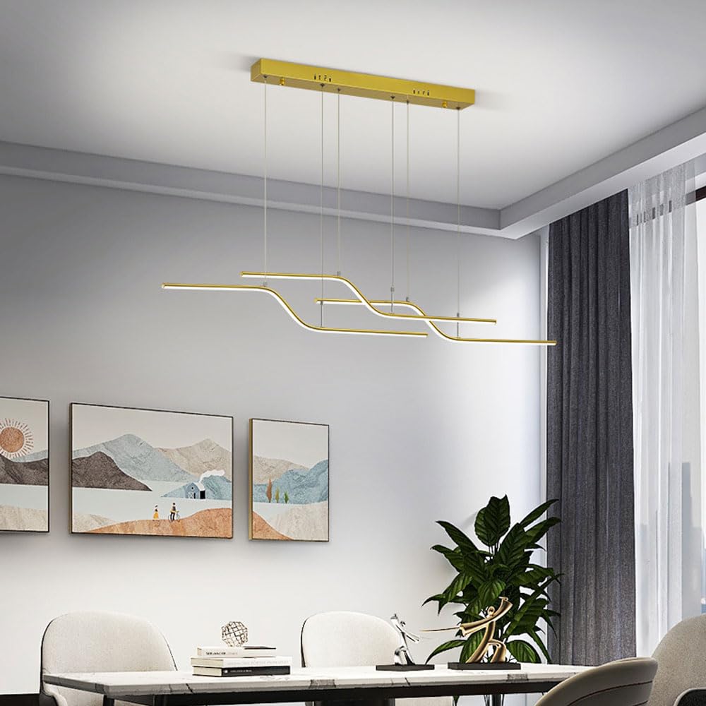 Lustre de table de 120 cm linéaire noir et moderne pour salle à manger