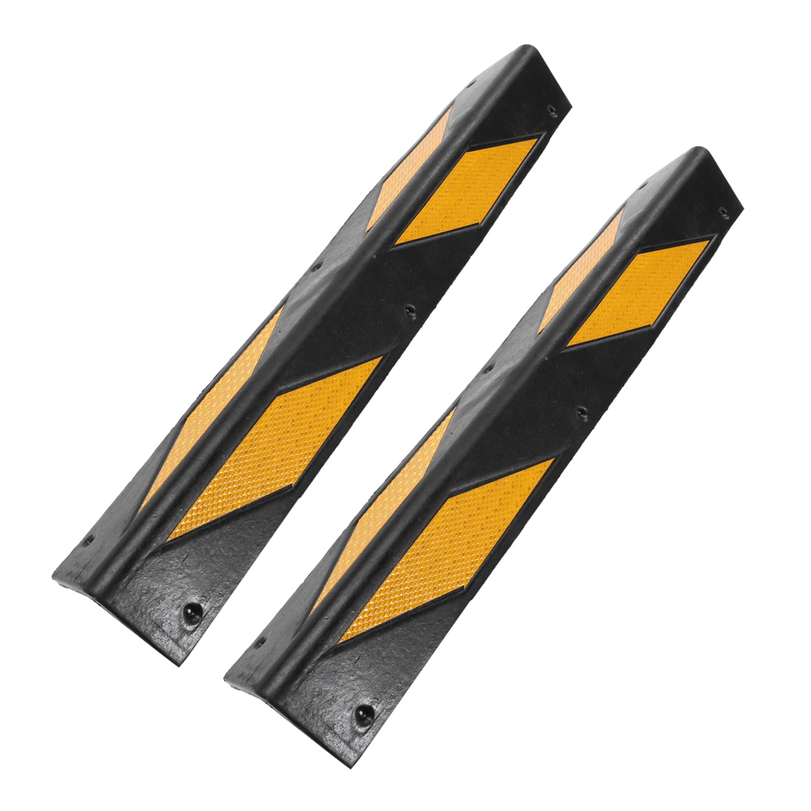 Housoutil Reflective Rubber Corner Guards 23.62 Inch Wall Edge Protectors for Parking Garages Warehouses Safety Impact Absorption