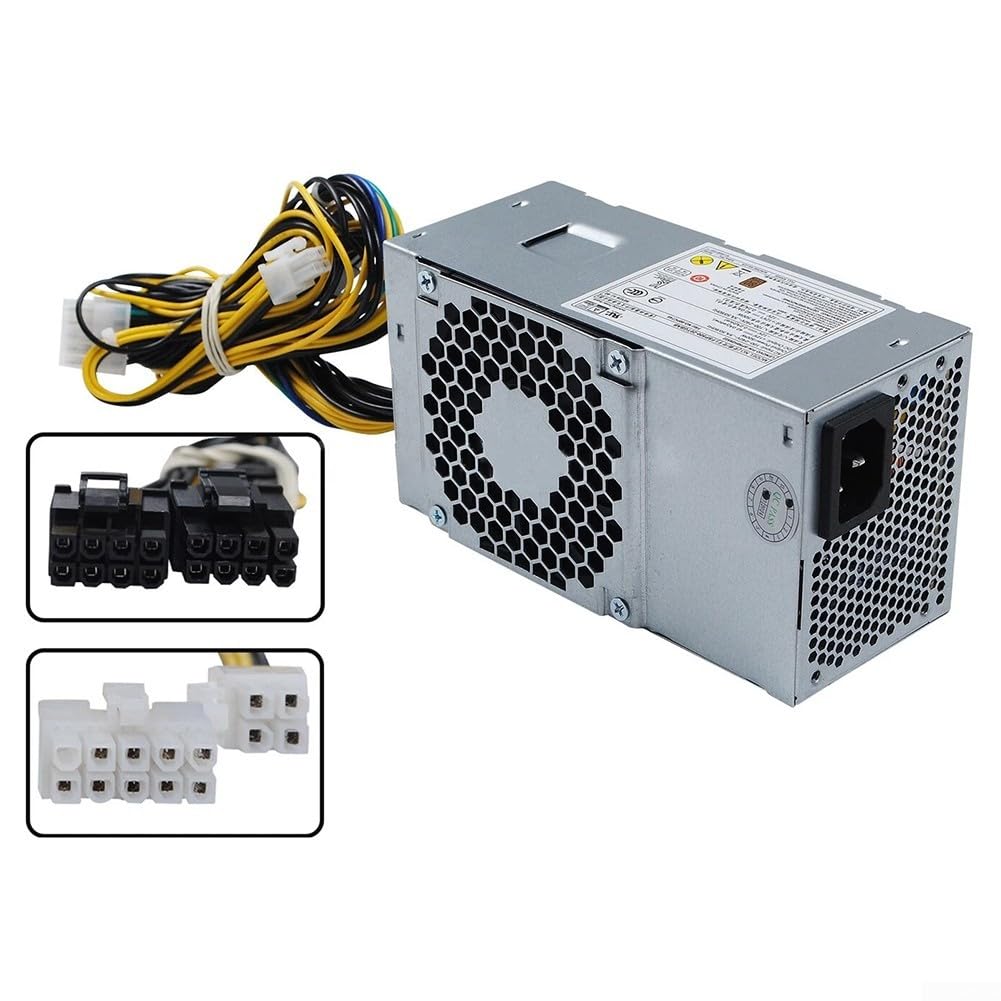 Minhe Alimentatore TFX da 500 W per interfaccia Erazer D215 (00PC745), 10P+4P+8+8pin, compatibile con desktop M310 M410 510S M510, metallo argentato