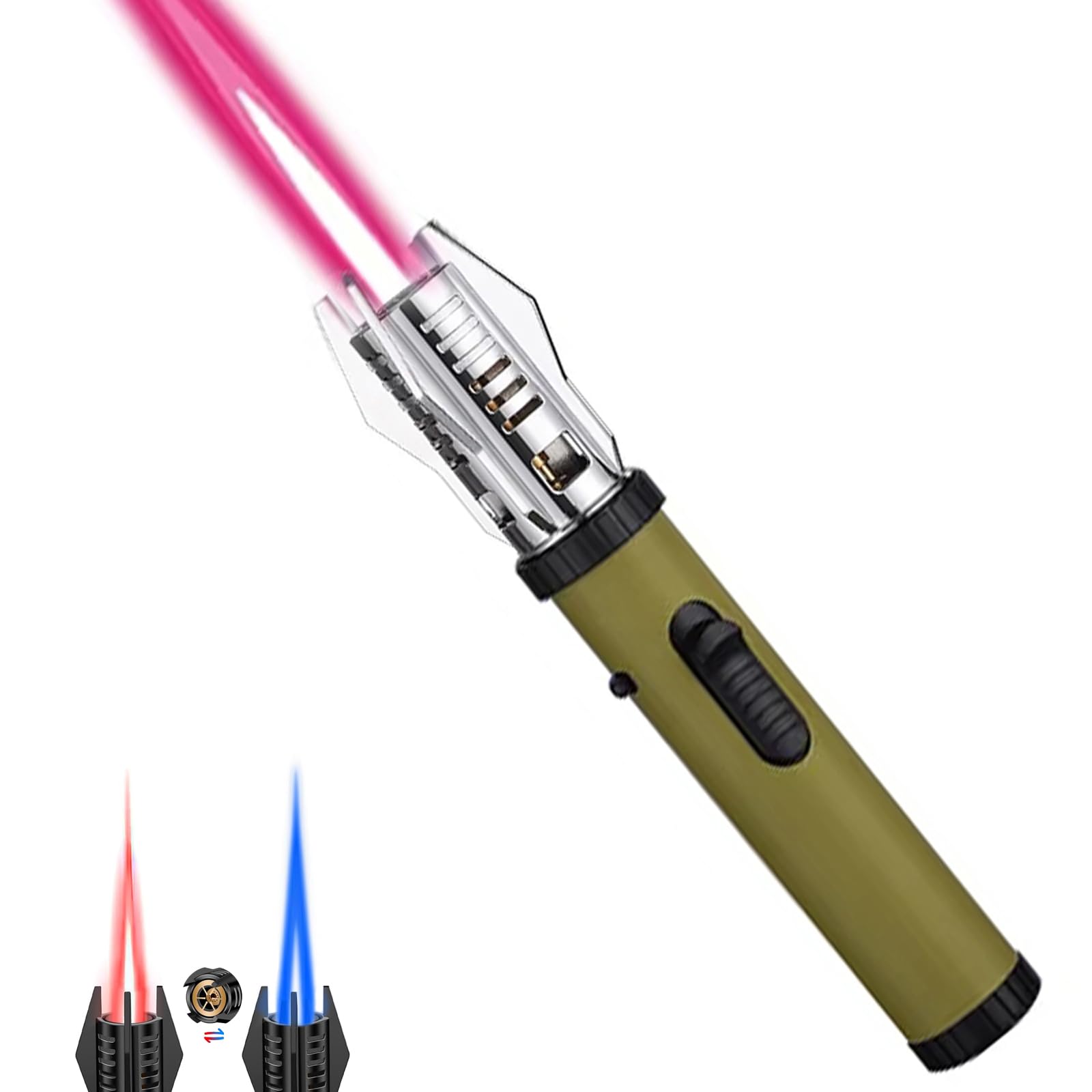Sturmfeuerzeug Jetflame Mit Jeans-Oberfläche – Windfest, Nachfüllbar, Blaue Jet-Flamme | 5er-Pack, Mit Schutzkappe & Flammregulierung