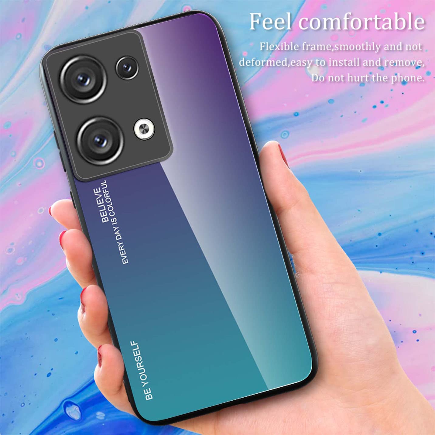 BORYA Cover per OPPO Reno 8 5G (Reno8 5G), Ultra Sottile Antiurto TPU Bumper Morbida Silicone Custodia, Elegante Placcatura Caso con Lusso Gradiente Carta Glitterata, Argento