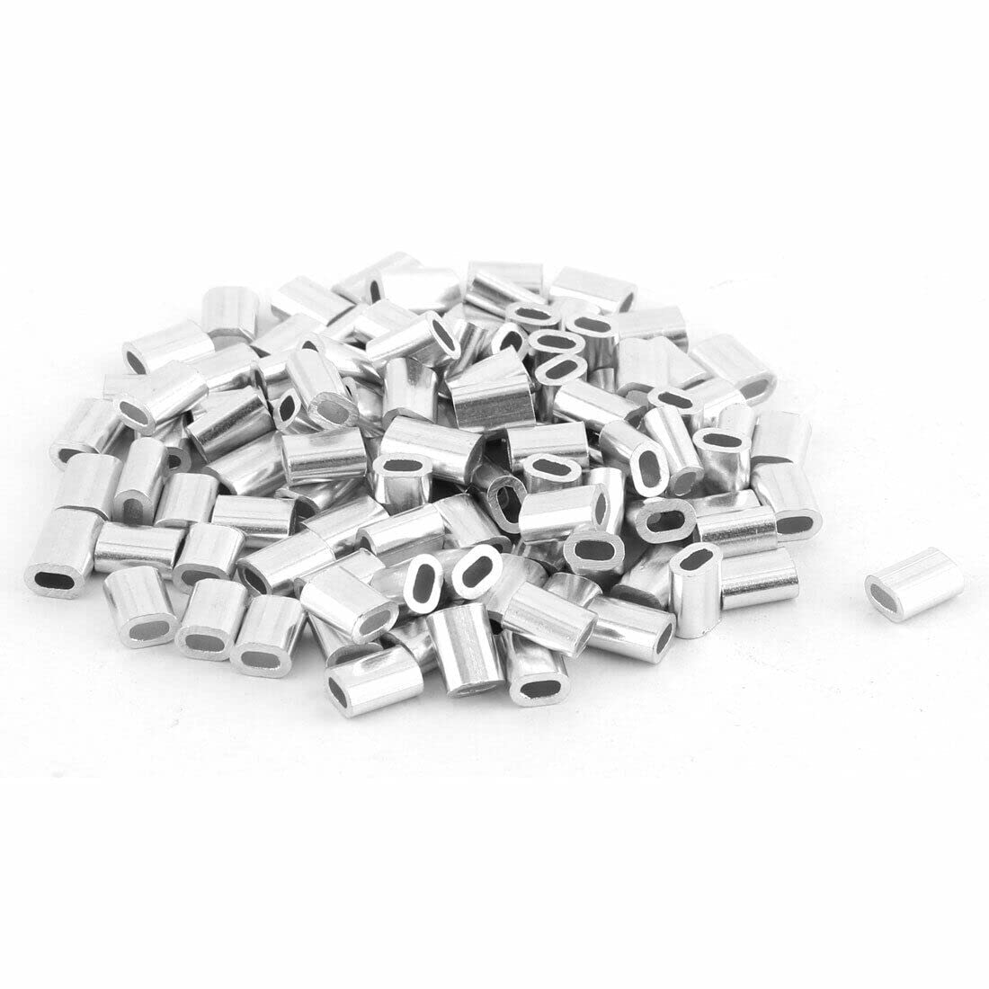 Tool parts Aluminum Oval Ferrules Sleeves 5mm x 3mm for 1.2mm Dia Steel Wire Rope