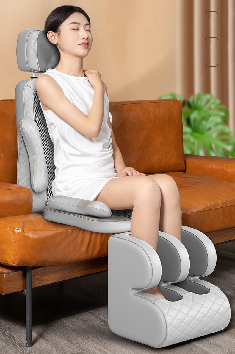 Fotel do Masażu Shiatsu z Ciepłem Głębokie Ugniatanie Masażer Domowy Regulowany Pełny Masaż Pleców 3D