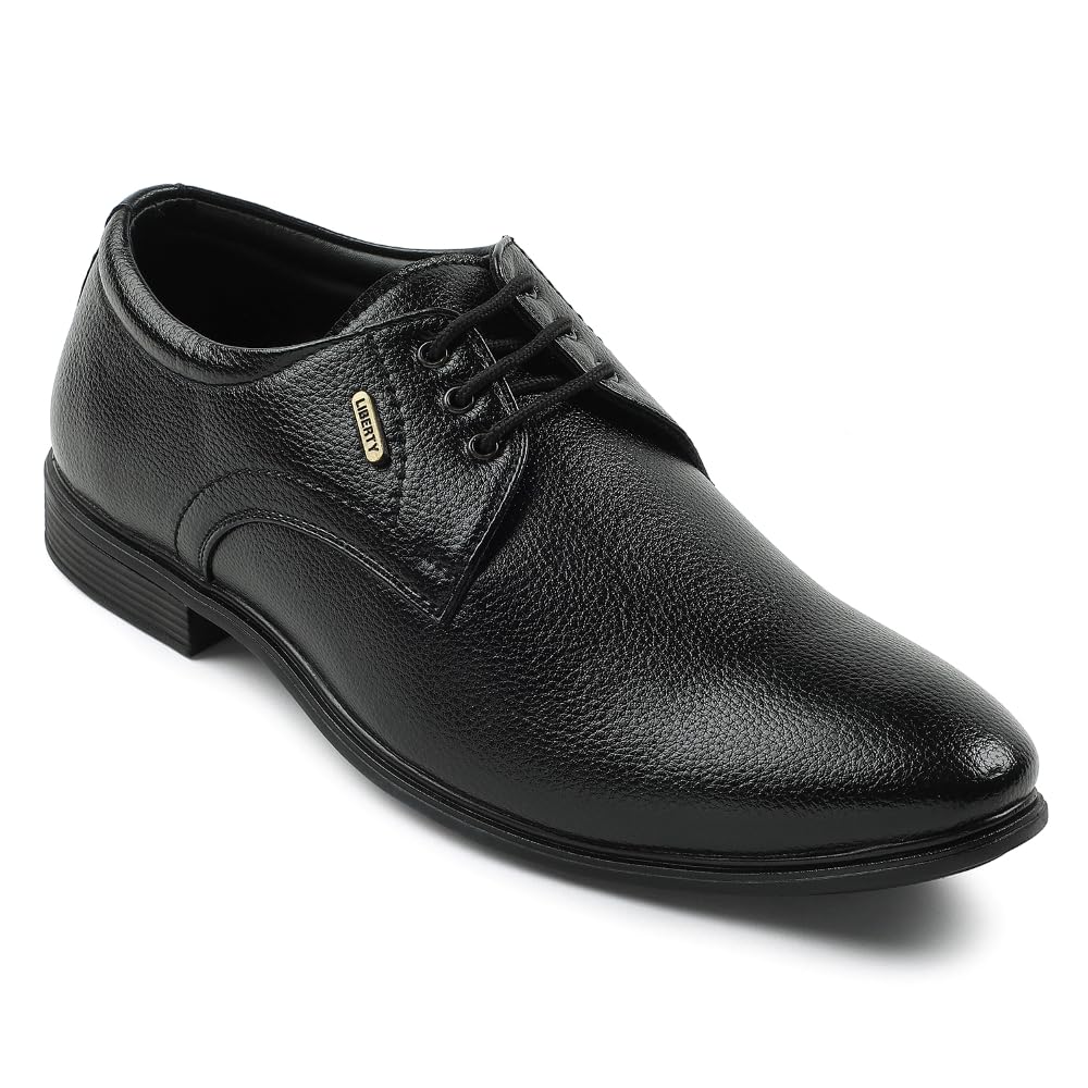 Fortune HOL-130E Formal Lacing Derby Shoes for Men with PVC Sole | PU Outsole | Comfortable & Lightweight | Cushioned Footbed | Durable & Trendy Design