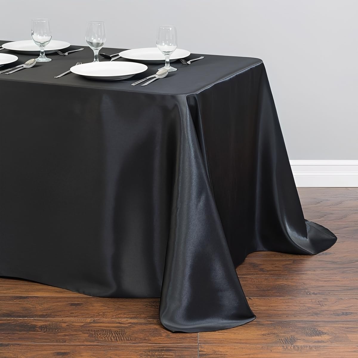 Chickwin Solid Colors Satin Tablecloth Rectangular Silky Table Cloth Washable Polyester Fabric for Indoor Outdoor Weddings Hotel Restaurant Banquet Table Decoration (Coral Orange,145x160cm)