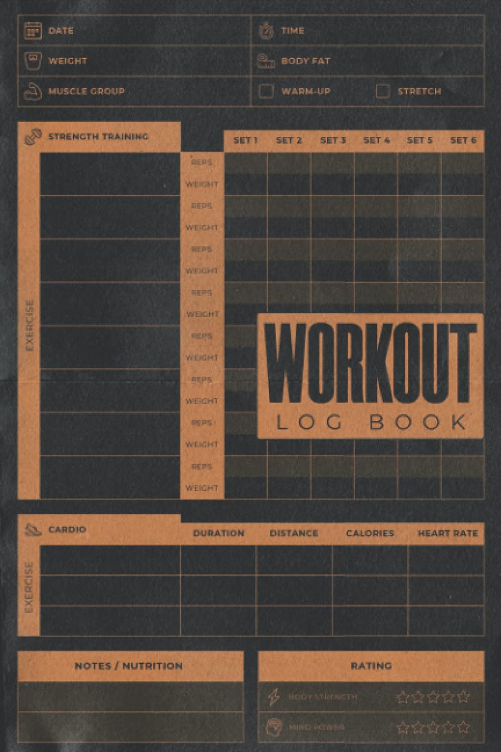 Workout Log Book: A Fitness Tracker And Exercise Log Book For Weight Lifting And Cardio | Workout Planner And Gym Notebook For Men And Women | Weightlifting Journal Logbook
