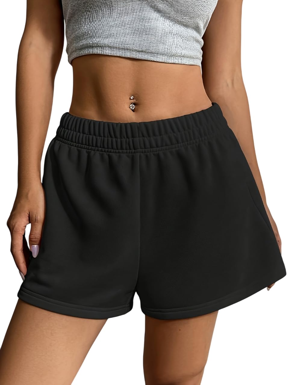 dockstreet Straight Wide fit Long Length Cotton Shorts with Two Side Pockets for Women/Trending Multi Pocket Style, Relaxed Casual Shorts for Women-picture-23