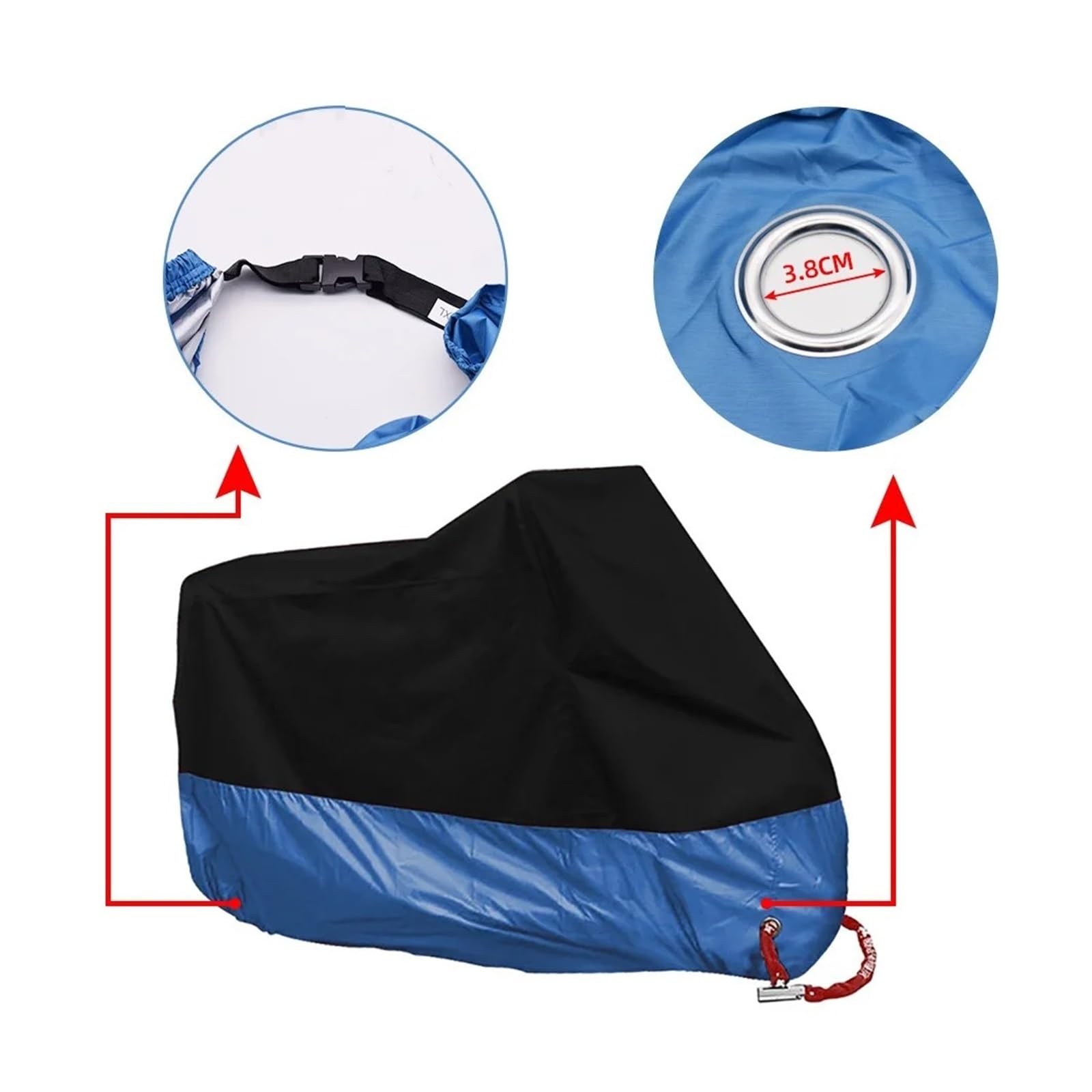 Funda para Moto Scooter para Todas Estaciones Impermeable Bicicleta Lluvia Prueba Polvo Motor Scooter Cubierta Universal para Protector UV Exteriores(Blue)