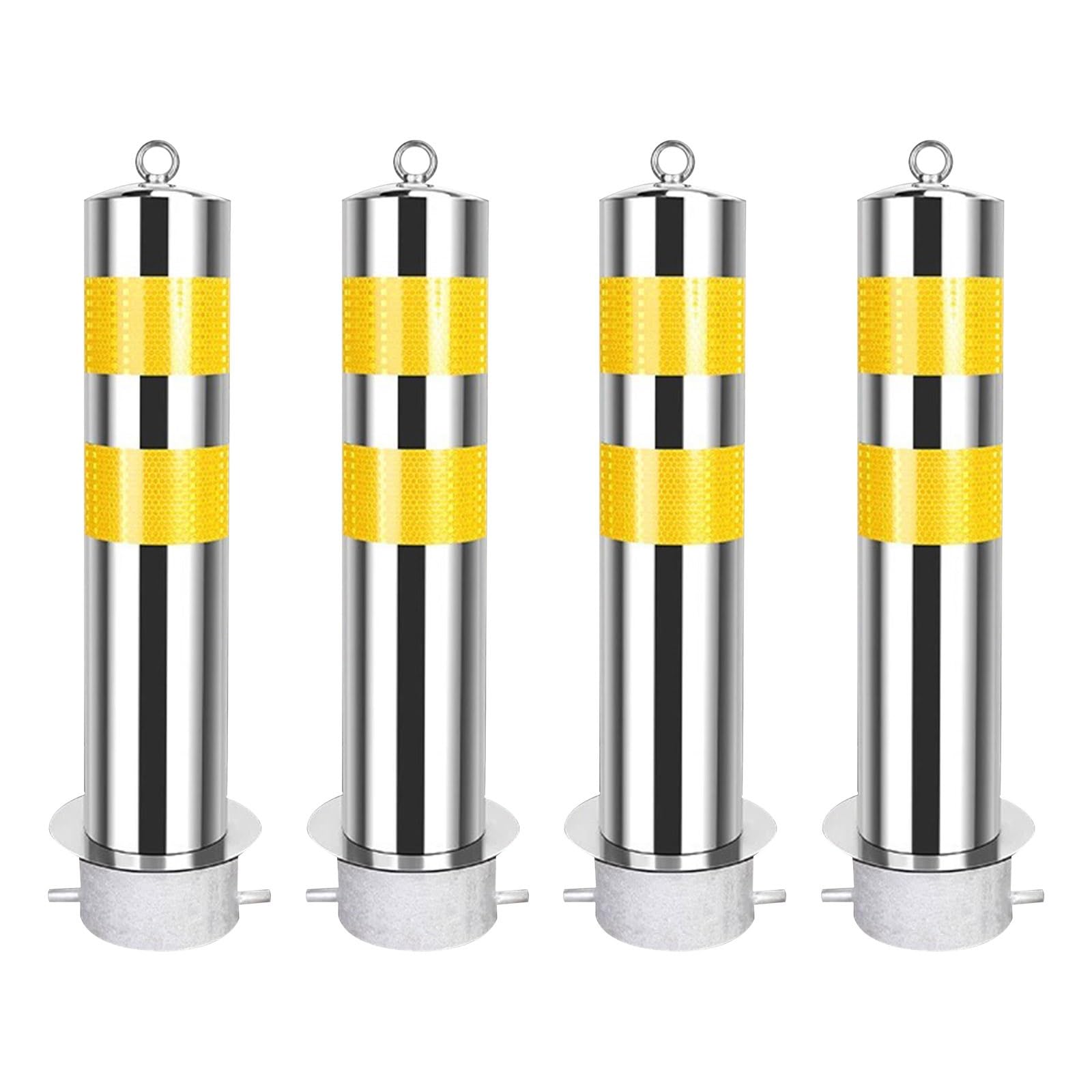 Barrière de sécurité en acier 50 cm et poteau de protection de parking extérieur - 4x