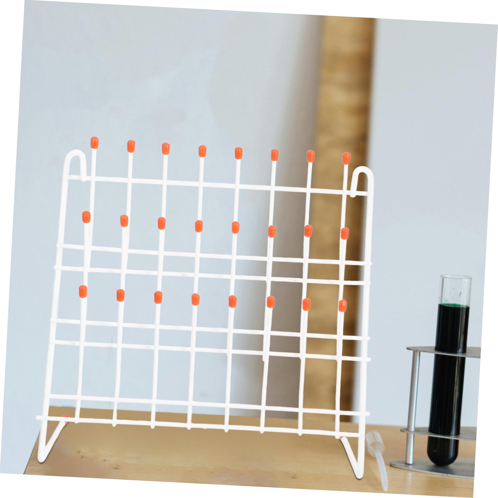 Ciieeo Rejilla de Drenaje Soporte Ligero de Hierro Blanco, Fácil de Transportar y Almacenar para Tubos de Ensayo y Vasos de Laboratorio para Trabajo en Laboratorio
