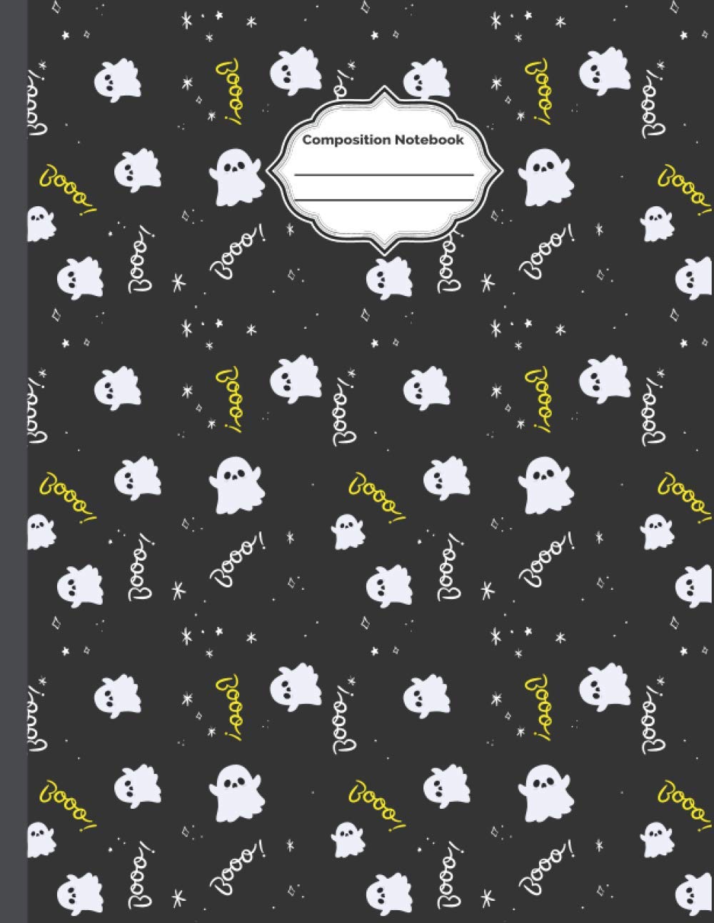 Composition Notebook: Halloween Cute Ghost Composition Notebook ,College Ruled Paper, Subject Exercise Book (School Essentials), 8.5 x 11 in 110 Pages