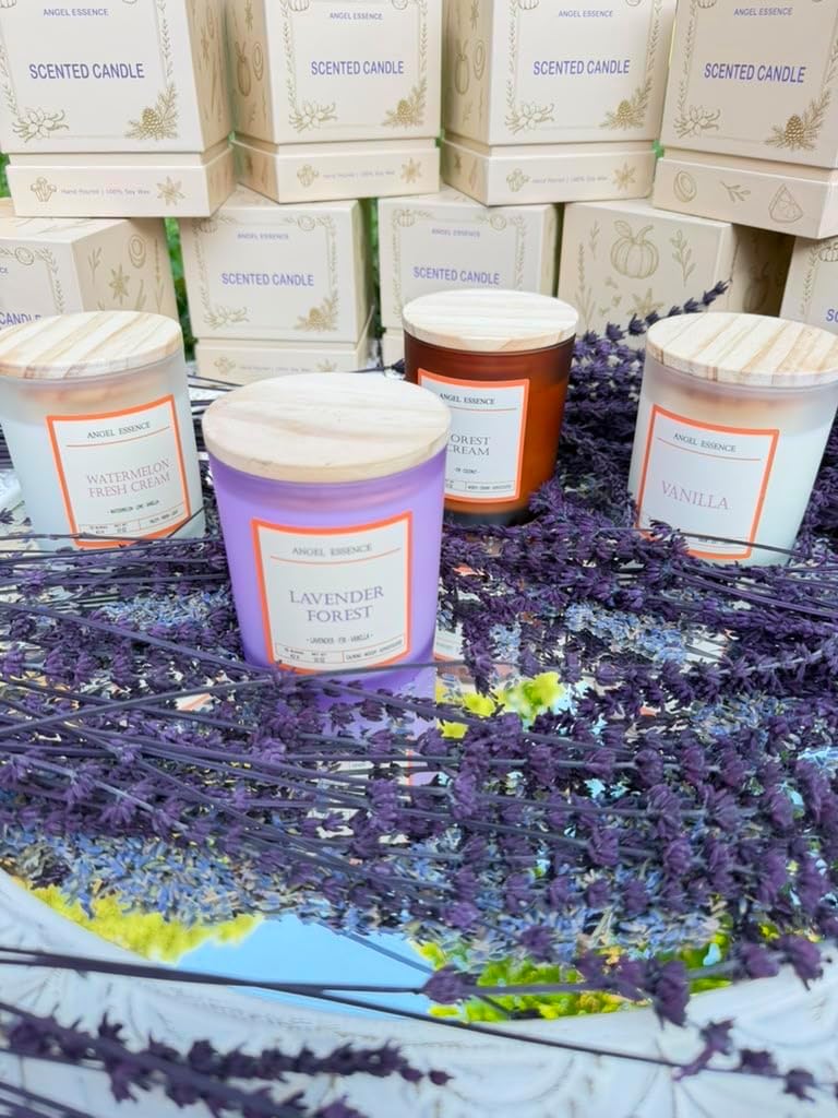 2-Pack Scented Soy Candles 10 oz – Vanilla Comfort + Watermelon Fresh Cream – Hand-Poured – Cozy & Fresh Duo – 42Hr Burn Each – Gift Set for Women