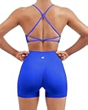 Women Seamless Workout Sets Strappy Sports Bra High Waist Booty Shorts Outfits