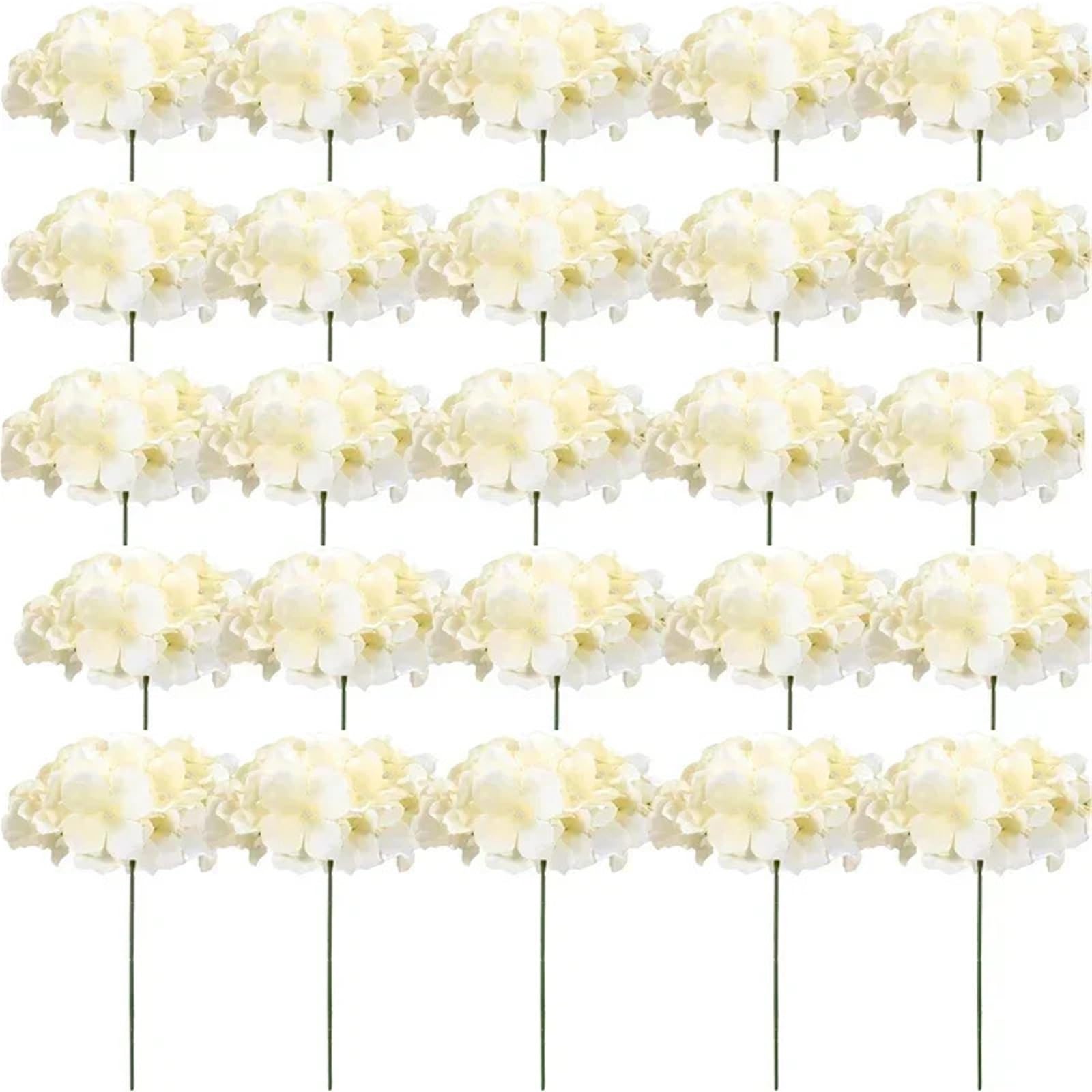 Dcrxz Artificial Flowers 10PCS Hydrangea Artificial Flowers Silk Hydrangea Heads Flowers for DIY Wedding Centerpiece Home Party Decoration(10pcs Champagne)
