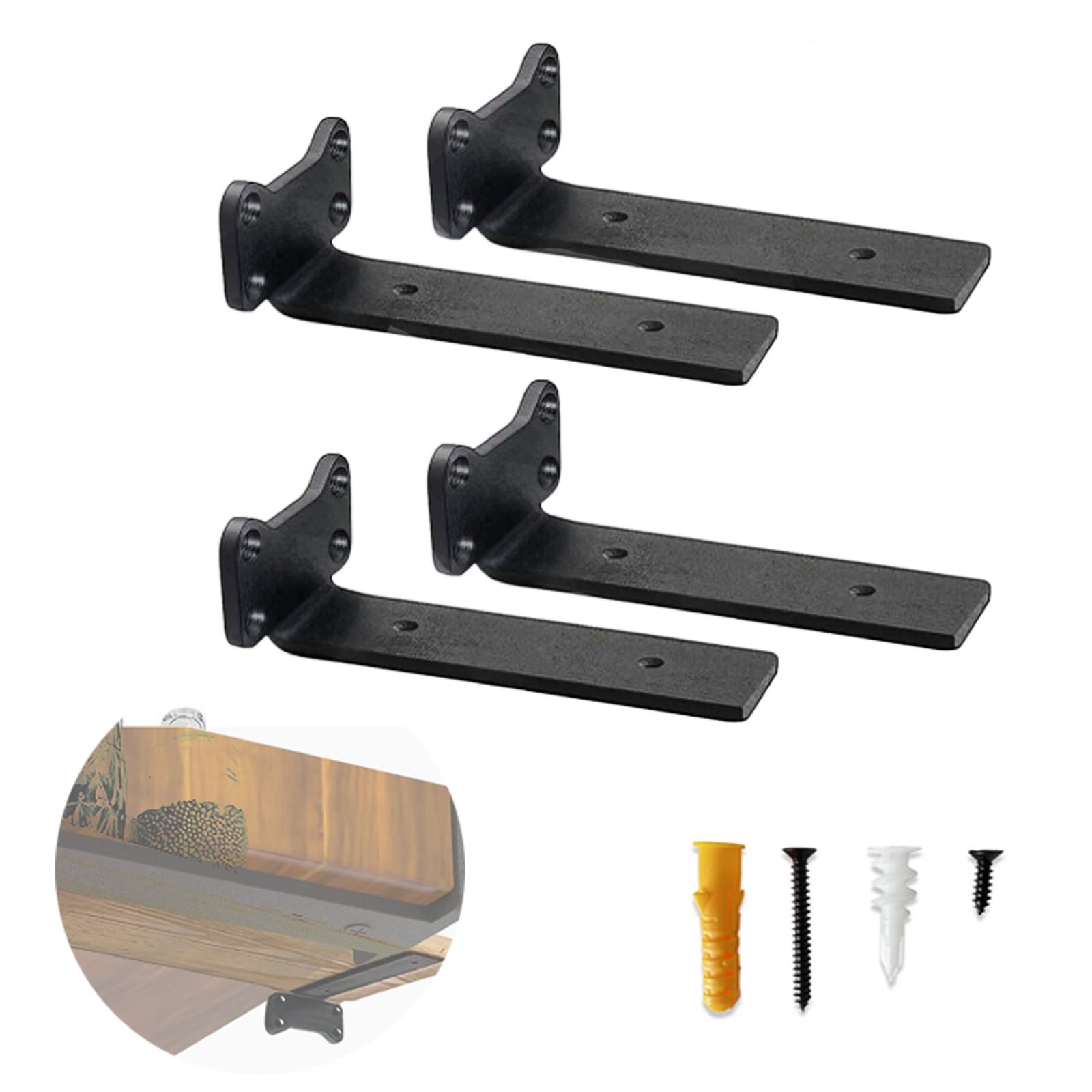Amazon | solaay 棚受け金具 L字 ブラケット 4本セット 20cm