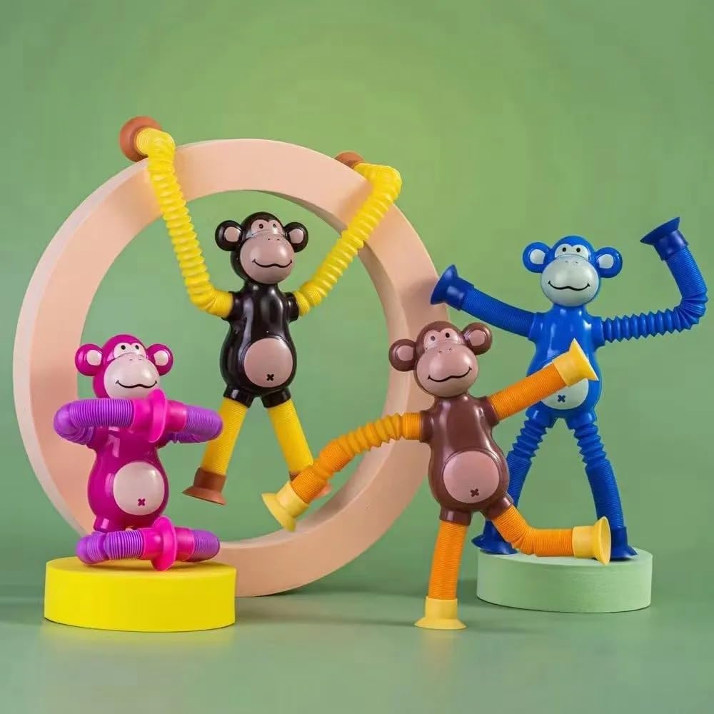 Pluspicks Telescopic Suction Cup Monkey Toy, Pop Tubes Fidget Toys, Shape Changing Telescopic Sensory Tubes Fidget Tubes Sensory Toys Suction Toy, Funny Gift (Telescopic Monkey 2 Pieces) (B0CVS41LSD) Amazon Price History, Amazon Price Tracker