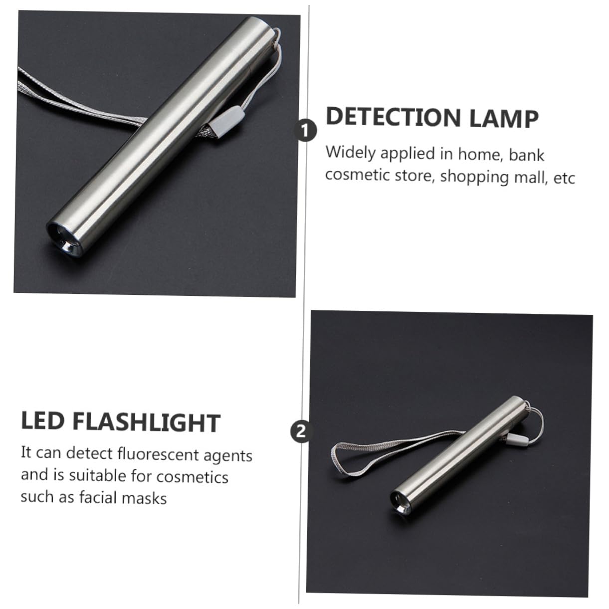 Penna Per Test Cosmetici Lampada Di Rilevamento Fluorescente Led Portatile Per Controllo Valuta e Agenti Fluorescenti, Strumento Leggero Da Adatto Per Viaggi e Uso Quotidiano