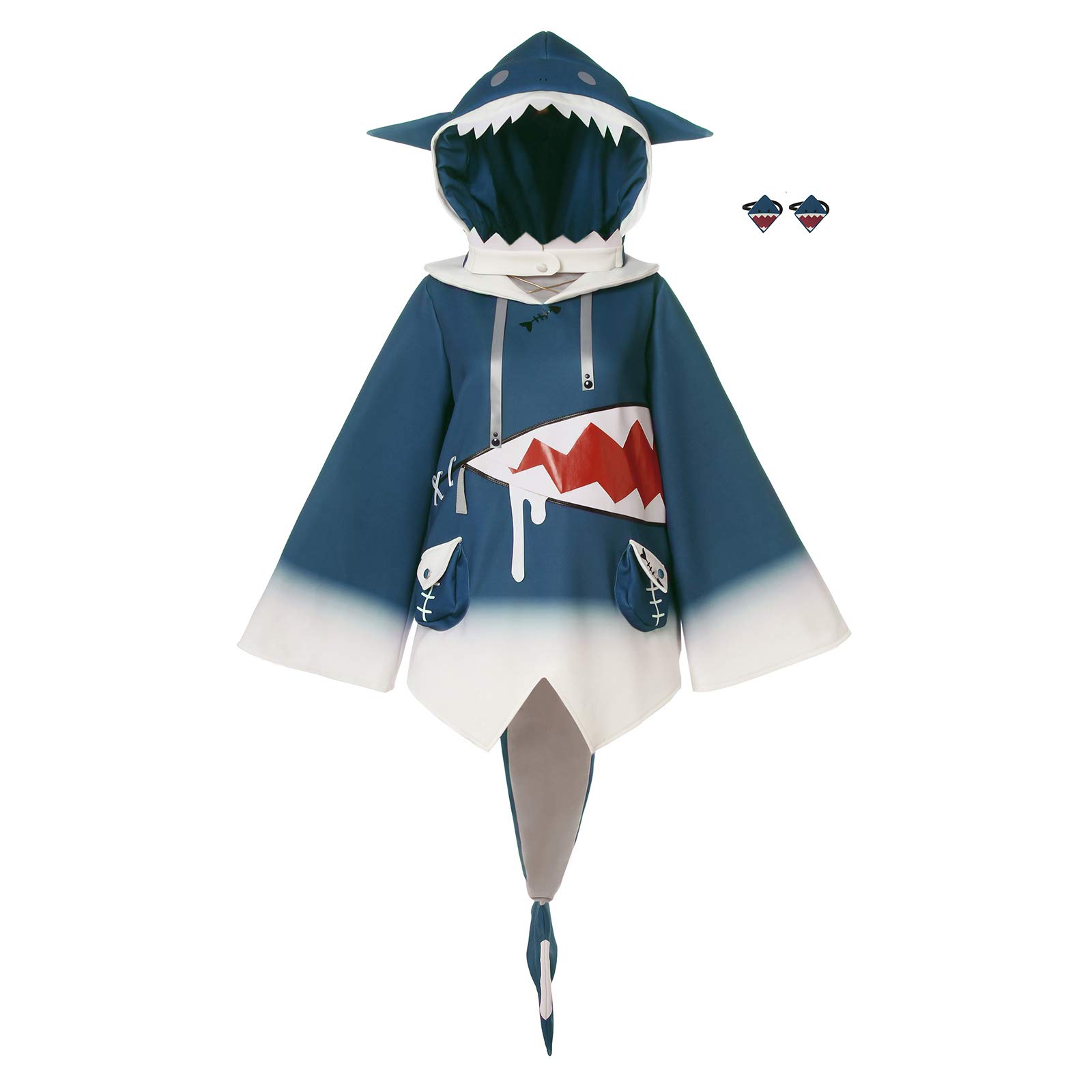 Nuoqi Gawr Gura Cosplay Costume Gawr Gura Shark Hoodie Jacket Outfit 