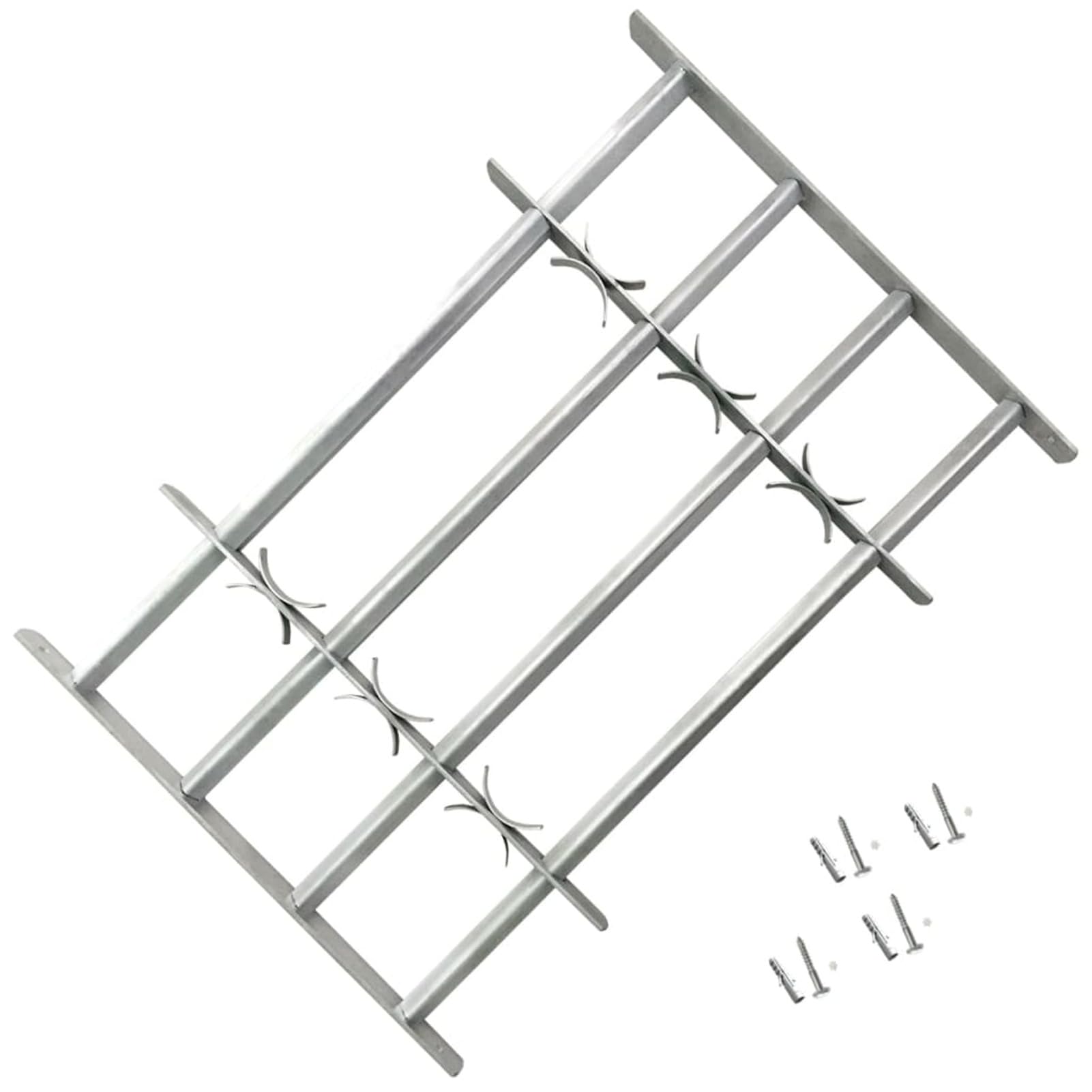 Fenstergitter Verstellbar mit 4 Querstäben, Fenstergitter Einbruchschutz, Fenstergitter Sicherheit, Kellerfenster Gitter, Fenstergitter Einbruchschutz Aussen, 1000-1500 mm