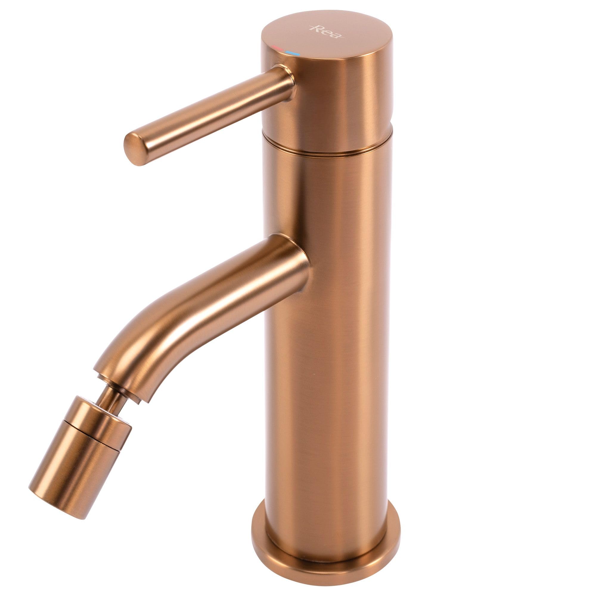 Rea Grifo monomando para bidé Lungo Brushed Copper, Control preciso de temperatura y caudal - 14X5X17CM