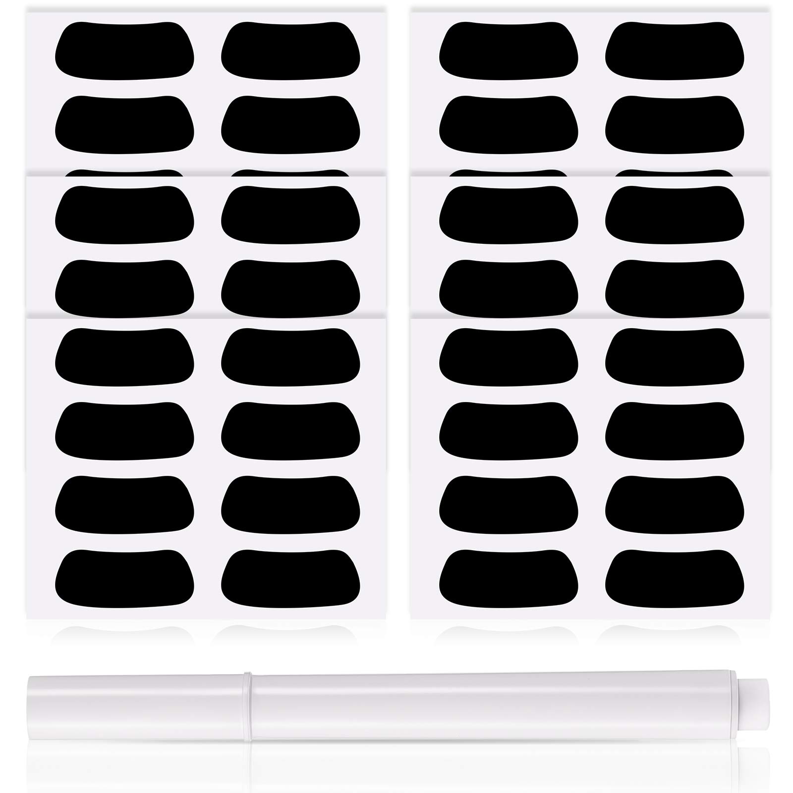 Sumind 24 Pairs Eye Strips Sports Eye Stickers Breathable Strips with 1 White Pencil for Baseball Football Softball Fans on Game Day (Black)