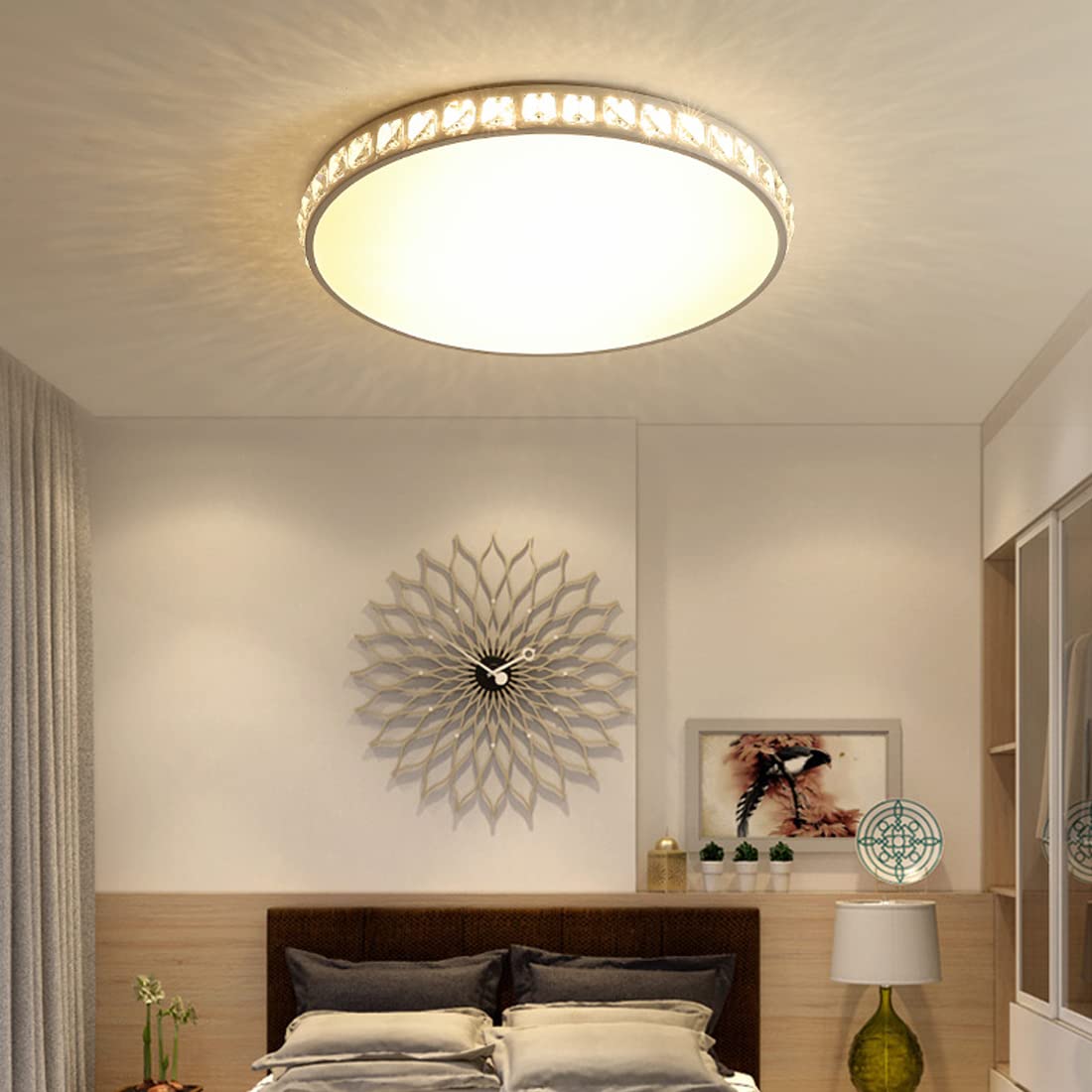 Lampadario soggiorno a sospensione, LED Lampada da Soffitto Camera da Letto Bambini Plafoniera Moderna Cielo Stellato Anello Design Lampada a Sospensione per Sala Tavolo da Pranzo Cucina Lampadari 28