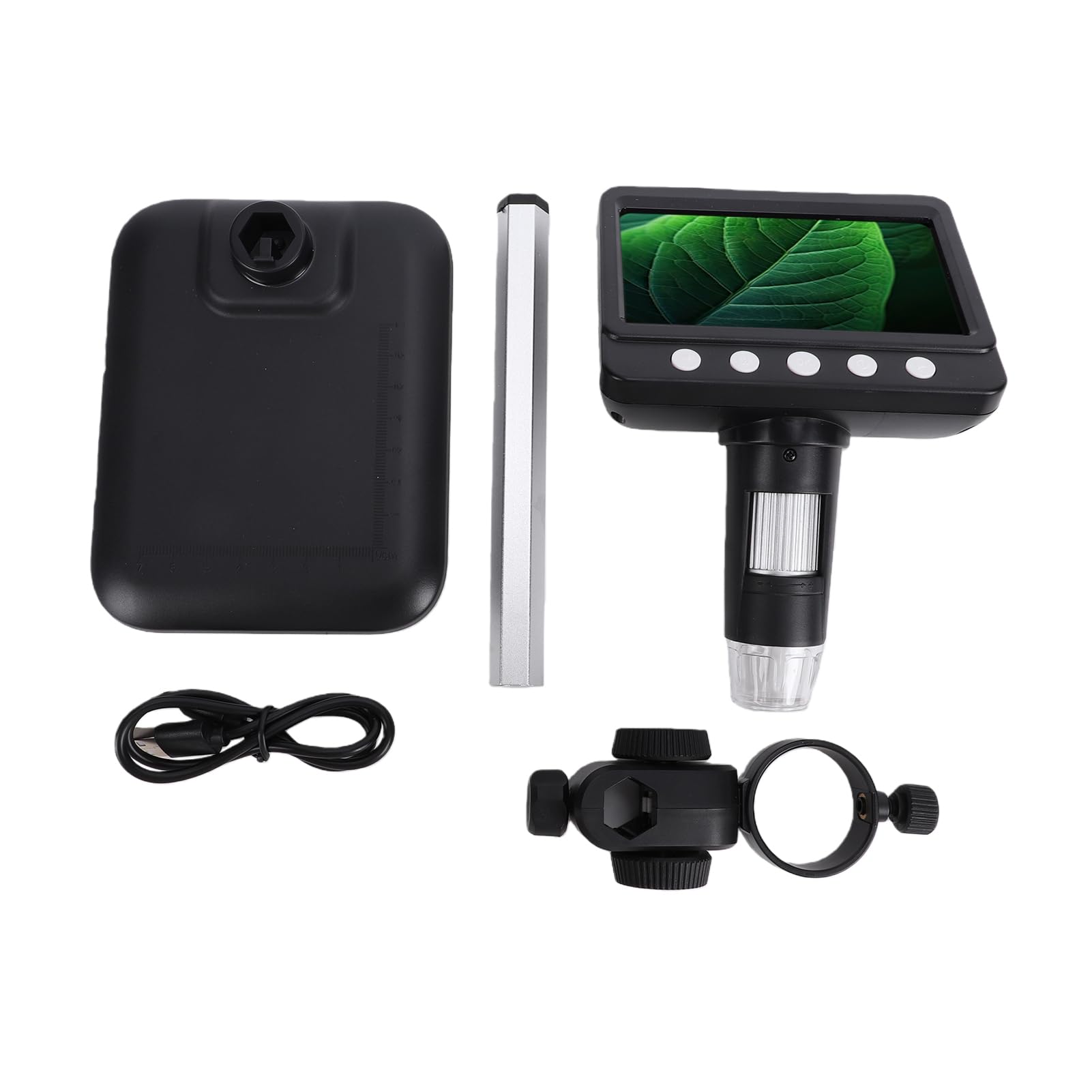Hyuduo Digitales LCD Mikroskop, Elektronisches Mikroskop 4,3 Zoll | 50–1000x Vergrößerung, 2MP HD, 1080P Foto/Video, 2000mAh , für Win/