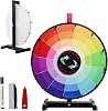 iElyiEsy 18 Inch Tabletop Prize Wheel 12 Slots Spinning Wheel for Fortune Prizes with Dry Erase Marker and Eraser, Editable Spin Wheel for Trade Show Carnival Party Fortune Game