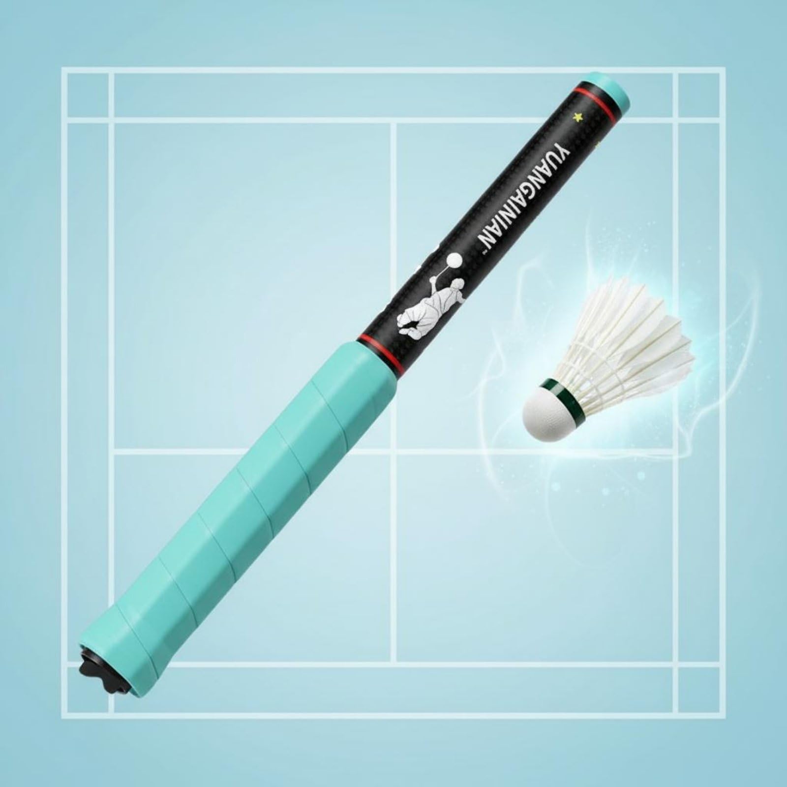 Badminton Attrezzo Allenamento Badminton Strumento Potenziamento Swing Dispositivo Trasferimento Potenza con Suono Guidato Materiale PP Acciaio, Style to 1