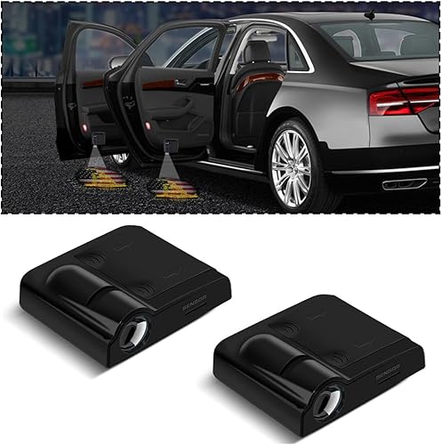 2 Piezas Luces Universales para Puerta de Automóvil Proyector de Logotipo, Proyección de Puerta Automática Luz LED Inalámbrica de Bienvenida y