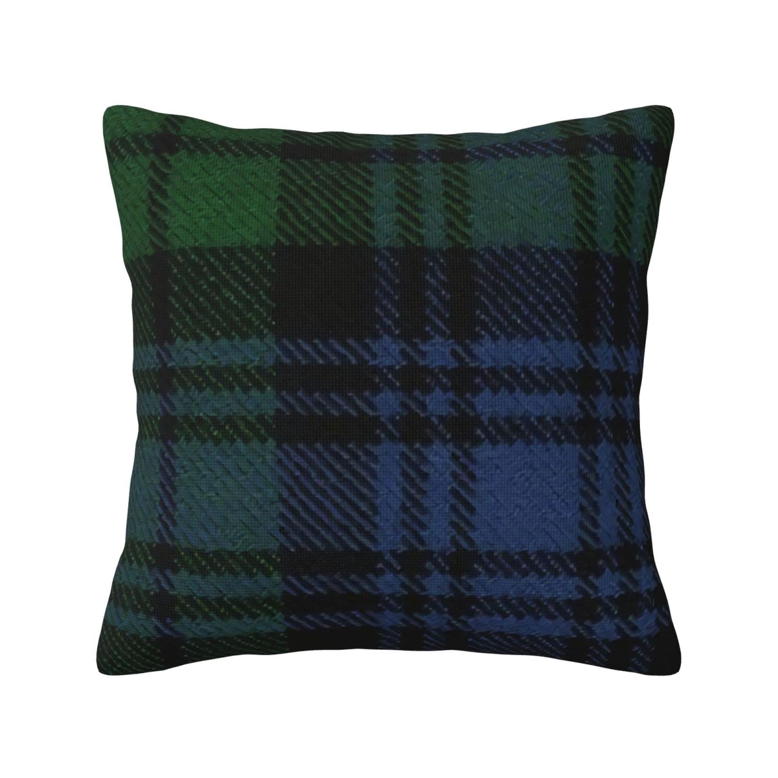 Yingd Black Cushion Cover Watch Scottish Tartan Linen Cushion Cover 45X45cm