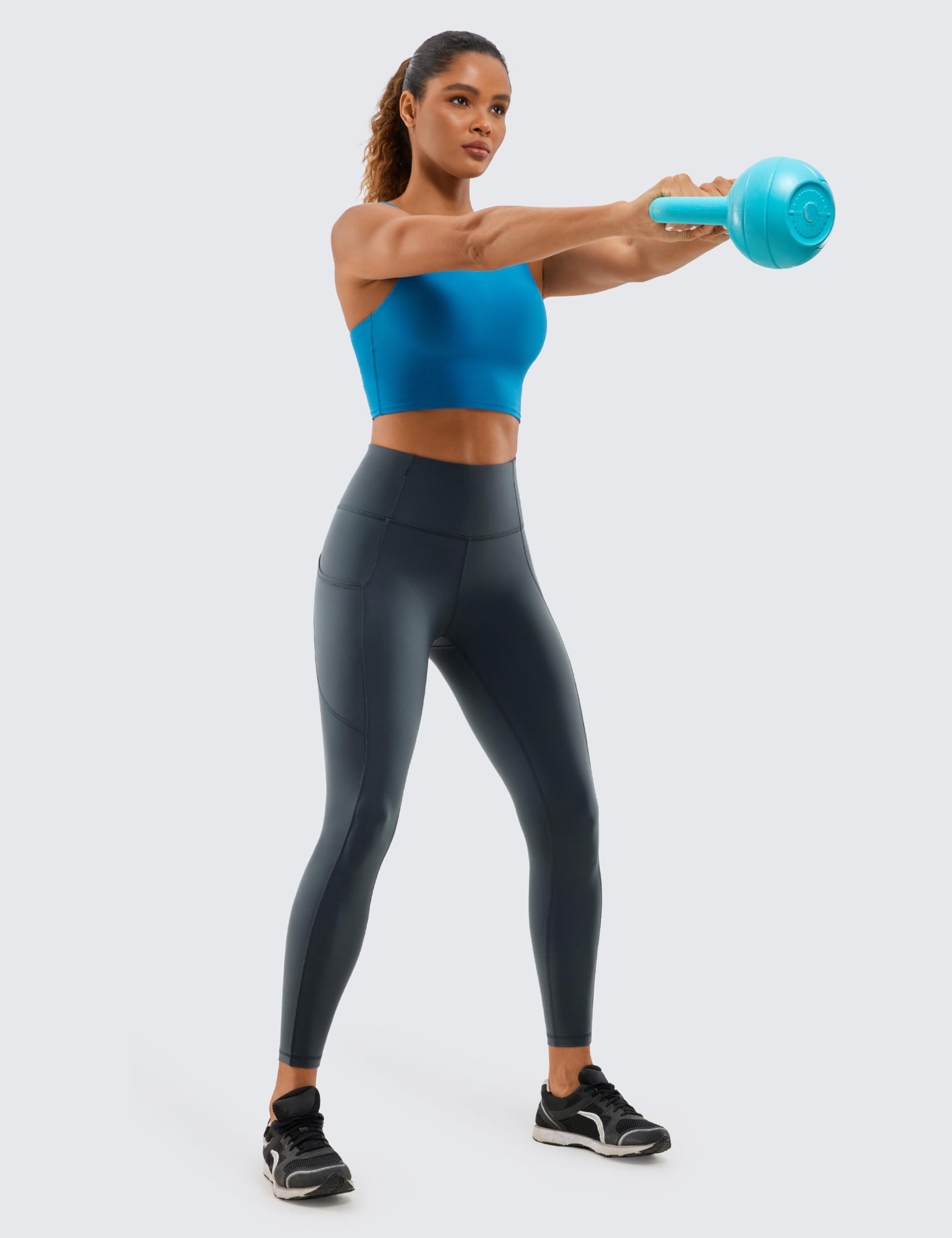 CRZ YOGA Leginsy z podszewką z polaru termicznego, kieszenie, 25'', R516 - Leggings Kobiety