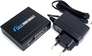 1x2 HDMI Splitter, Full HD 1080P, 1 in 2 Ausgang, HDMI V1.4 geeignet für HD TV PS3 PS4 Blu-ray mit Netzteil