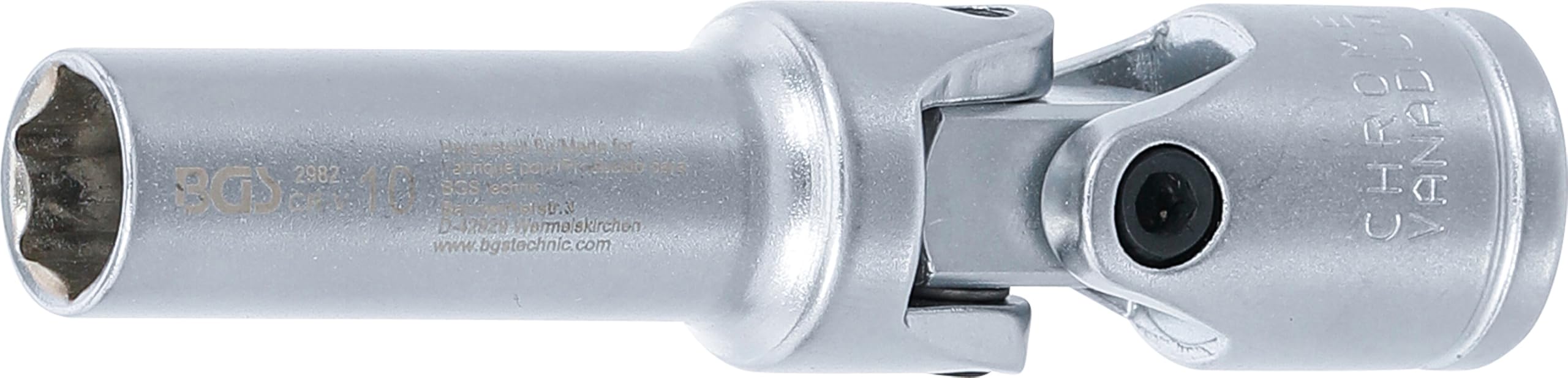 BGS 2982 | Bussola esagonale per candelette snodata | 10 mm (3/8") | 10 mm