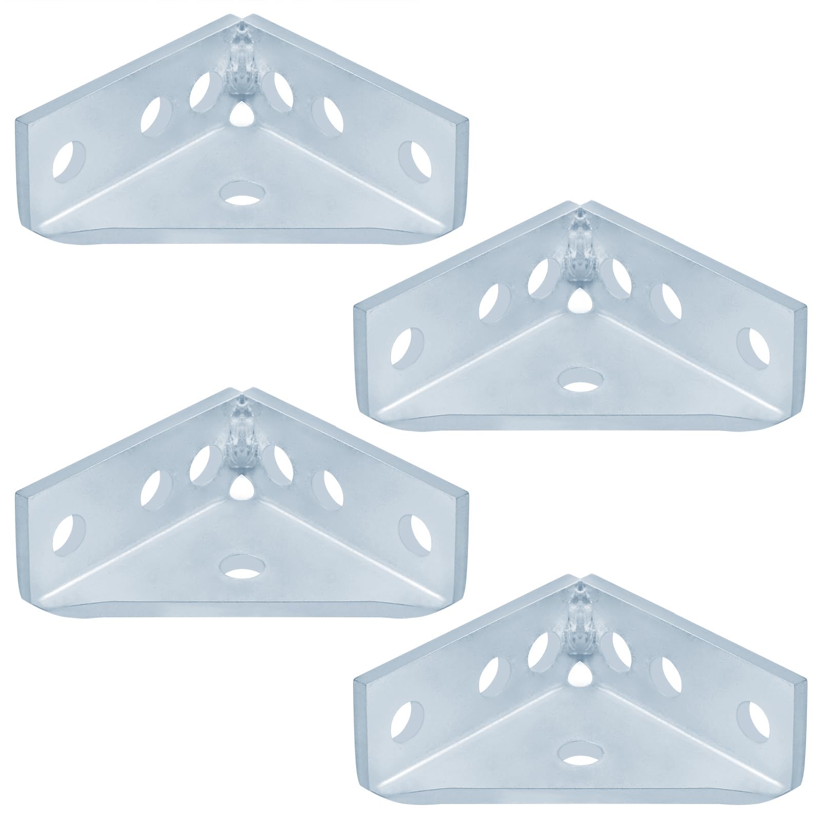 YIDU69Q 4 Pcs 90 Degree Gusseted Fitting for 1-5/8" Strut Channel, 7 Hole Electro-Galvanized Corner Bracket