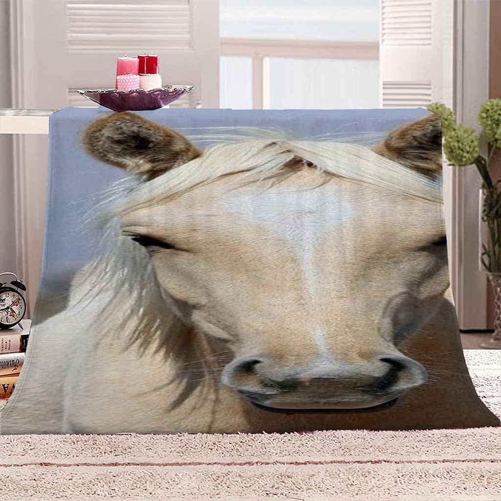 Couverture microfibre douce et isolante 3D motif animal