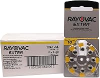 Vista 1 de Rayovac Extra Hearing Aid Batteries, Size 10 (80 Total Batteries)