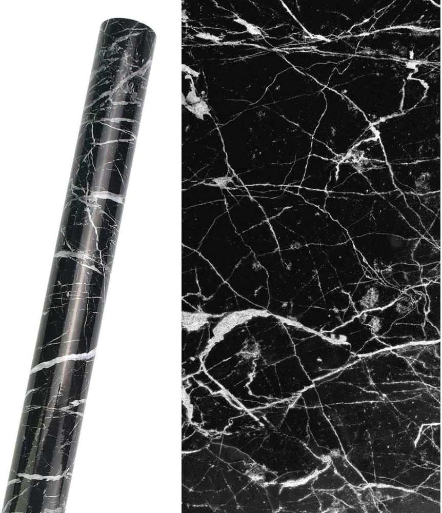 ZZ LAZYCOTTAGE Black Marble Sticker for Kitchen Countertops Waterproof Black Marble Wallpaper Self Adhesive and Removable Marble Paper for Kitchen Bathroom Cabinet Furniture (60 * 200 Cm) (B0CQP95CLL) Amazon Price History, Amazon Price Tracker