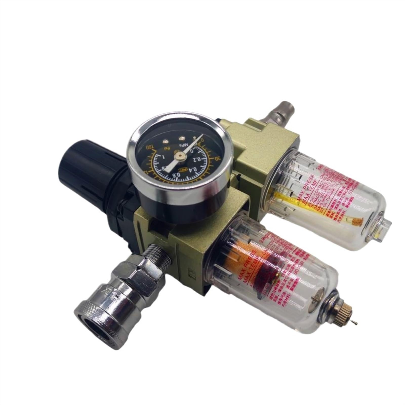 AC2010-02 G1/4 Pneumatic Oil Water Separator Pump Manual Drainage Supply Filters Air Compressor regulating Valve air(Ac2010-02,Fiber core)