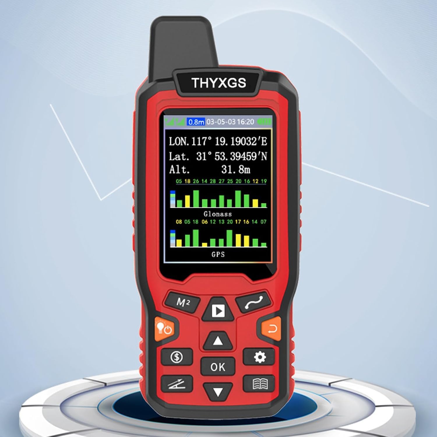 GPS de Mano de 2.4" para medición de terrenos con Modos Pendiente, Vehículo, Manual, visualización en Tiempo Real de área, Longitud y Acres para finca agrícola, jardín, Rancho, Bosque